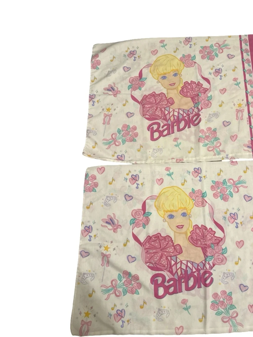 Vintage 1995 Ballerina Princess Barbie Pillowcase Set of 2 The Bibb Co.